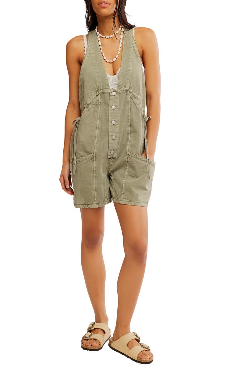 Free People Bonanza Cotton Denim Romper, Main, color, 