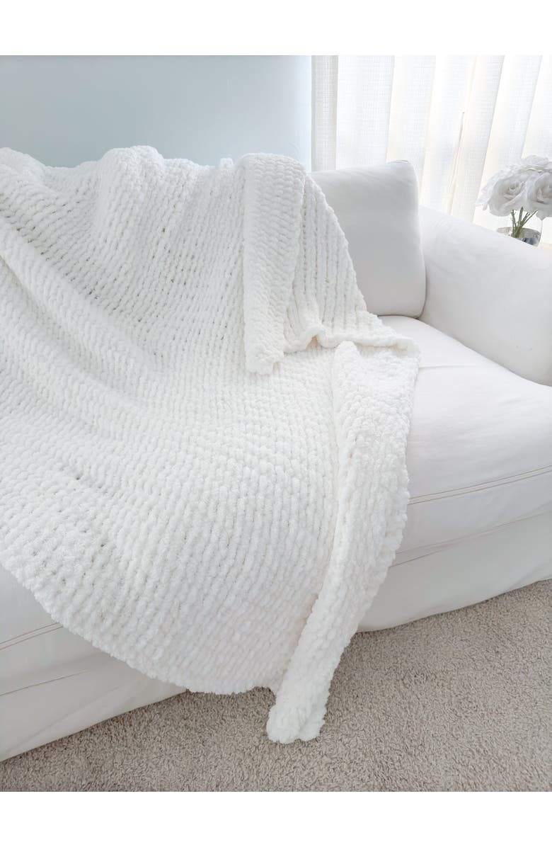 Anaya Oversized Plush Chenille Sweater Throw, Alternate, color, Charcoal Grey