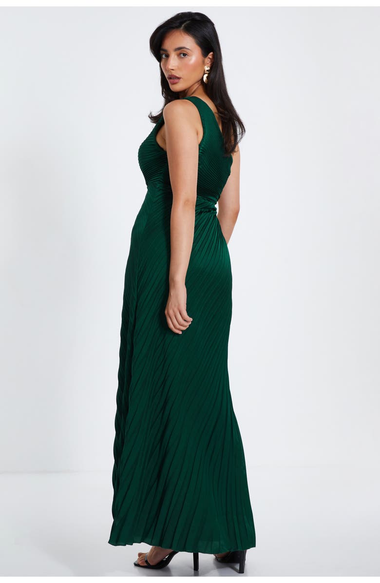 QUIZ Satin Pleated One Shoulder Maxi Dress, Alternate, color, 