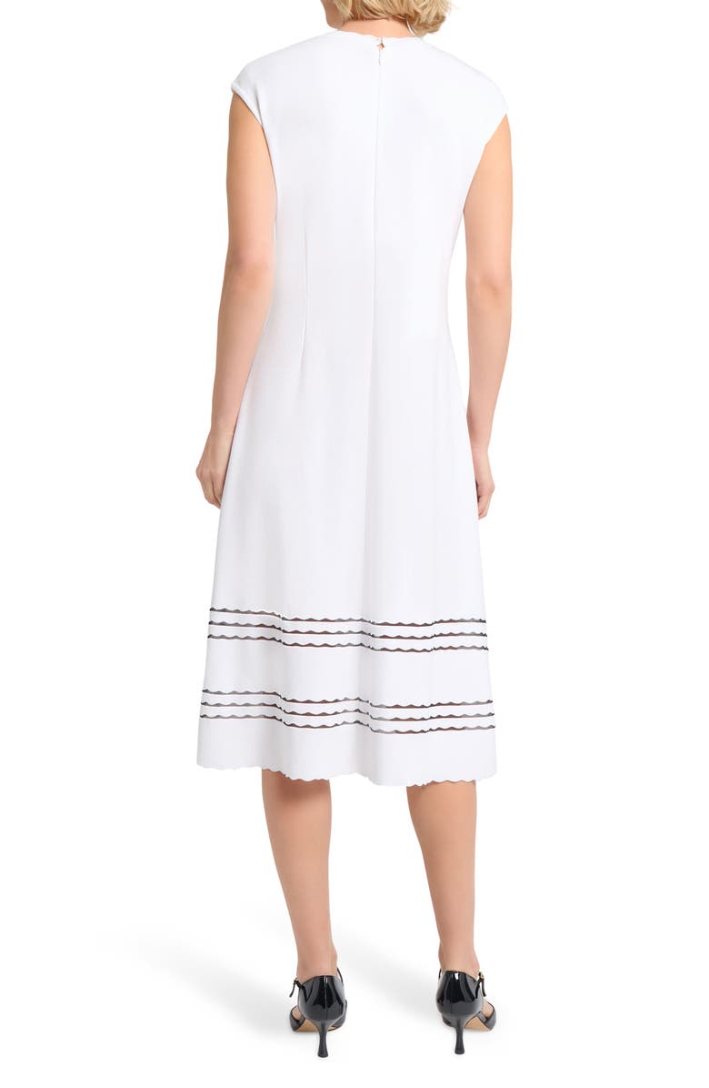 Misook A-Line Knit Midi Dress, Alternate, color, White/Black
