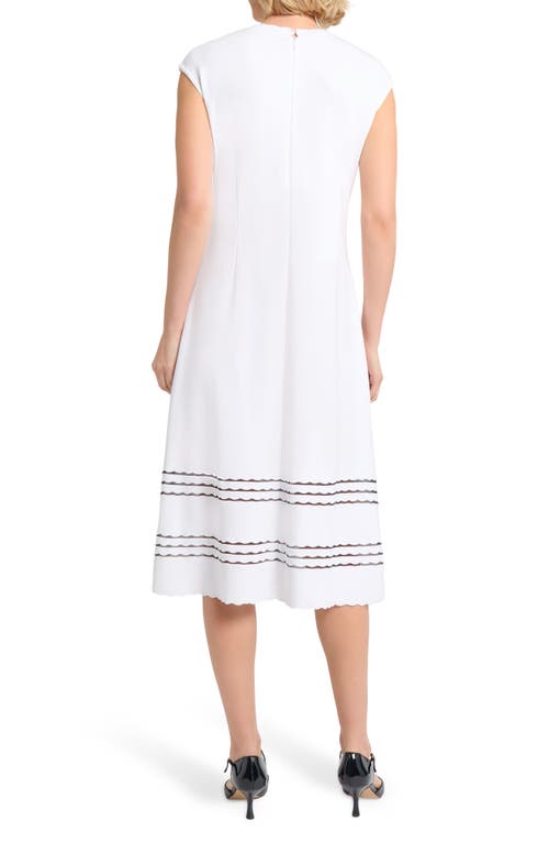 Misook Sleeveless Scalloped Knit A-line Midi Dress