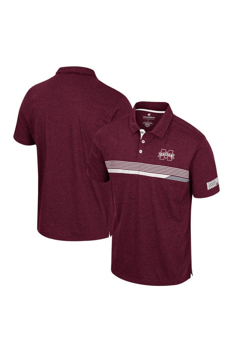 COLOSSEUM Men's Colosseum  Maroon Mississippi State Bulldogs No Problemo Polo, Main, color, Maroon