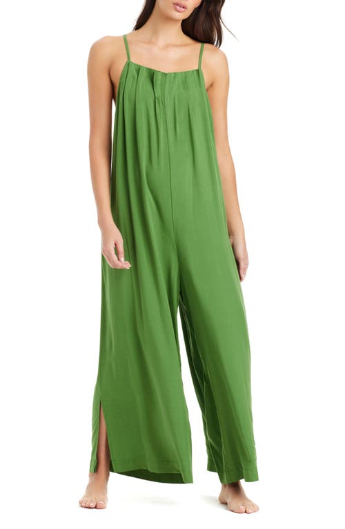 Sanctuary Pleated Cover-up Overalls In Green