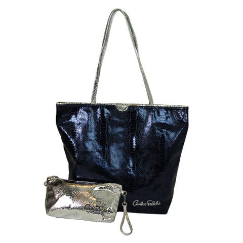 Microfiber Python Tote