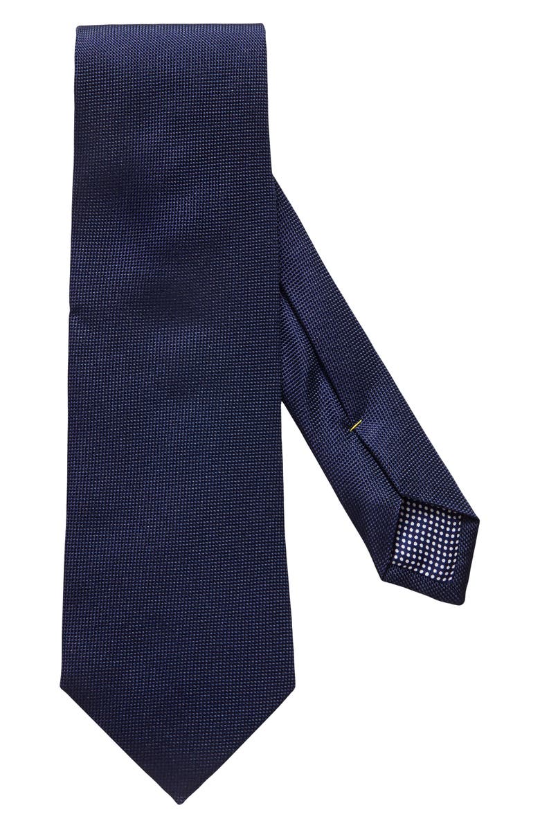 Eton Solid Silk Tie, Main, color, Navy