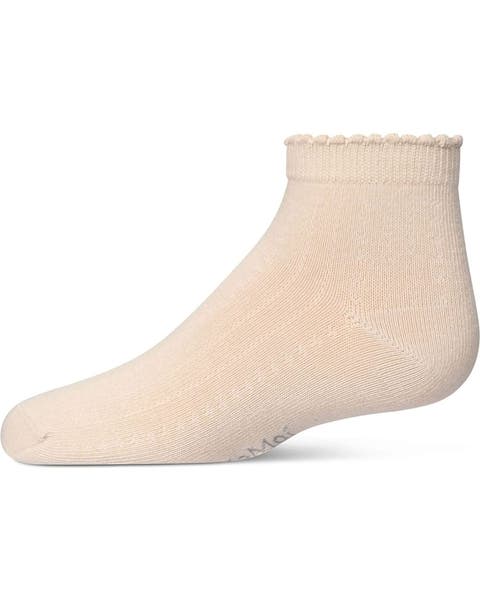 Ditsy Floral Scalloped Cuff Anklet Sock (Toddler, Little Kid & Big Kid)