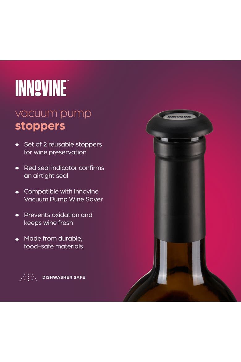 Vacuum Pump Stoppers Set of 2, Alternate, color, Black