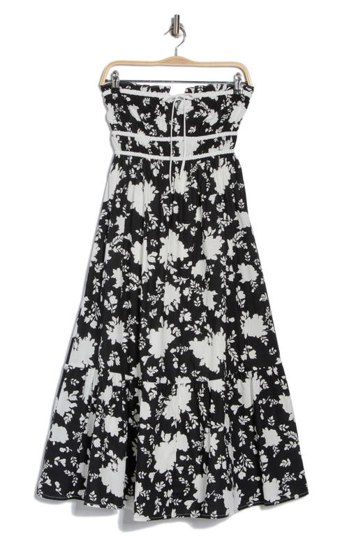 Lush Contrast Strapless Midi Dress
