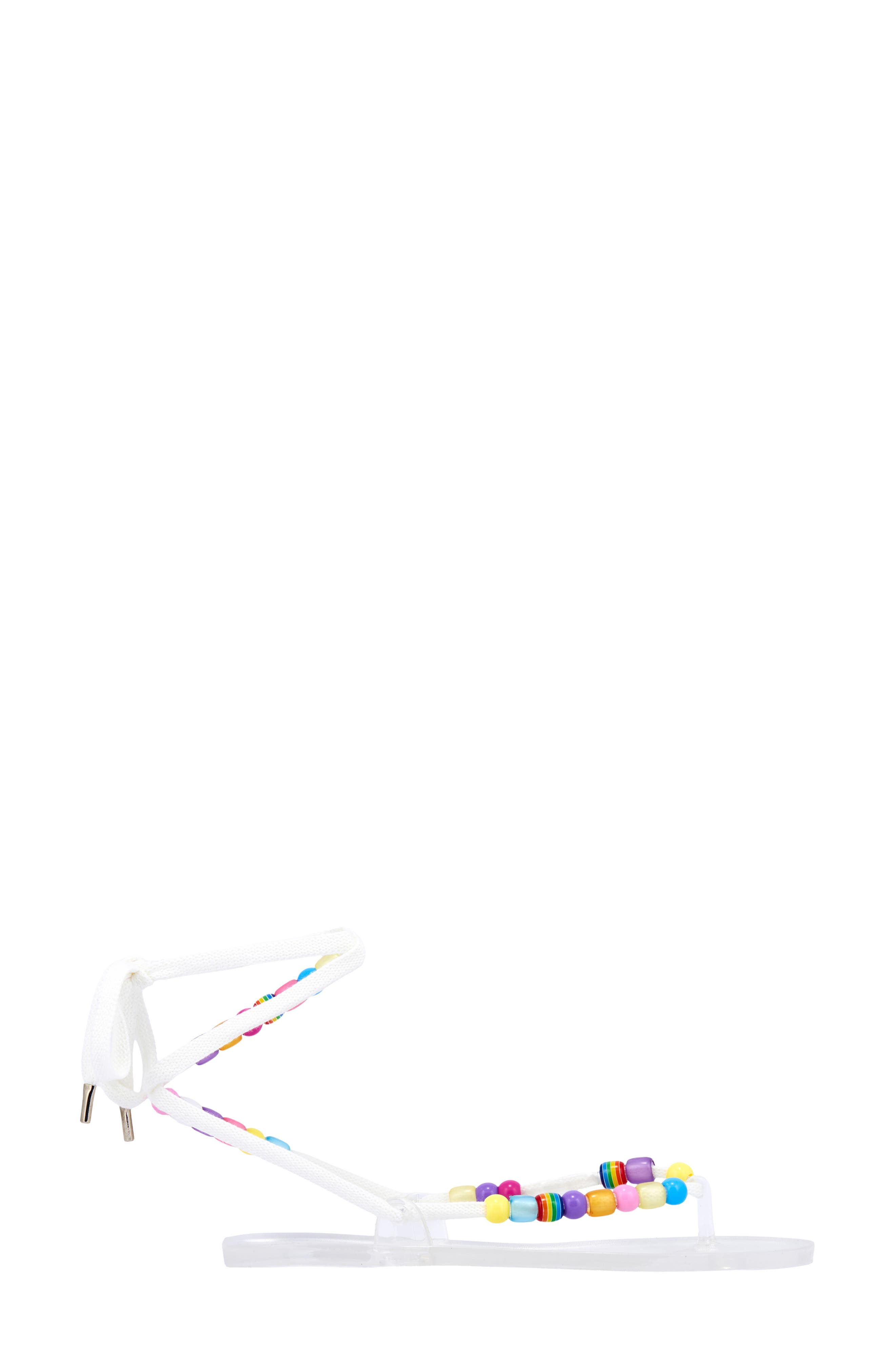 Ancient Greek Sandals Esther Beaded Ankle Strap Sandal, Alternate, color, White