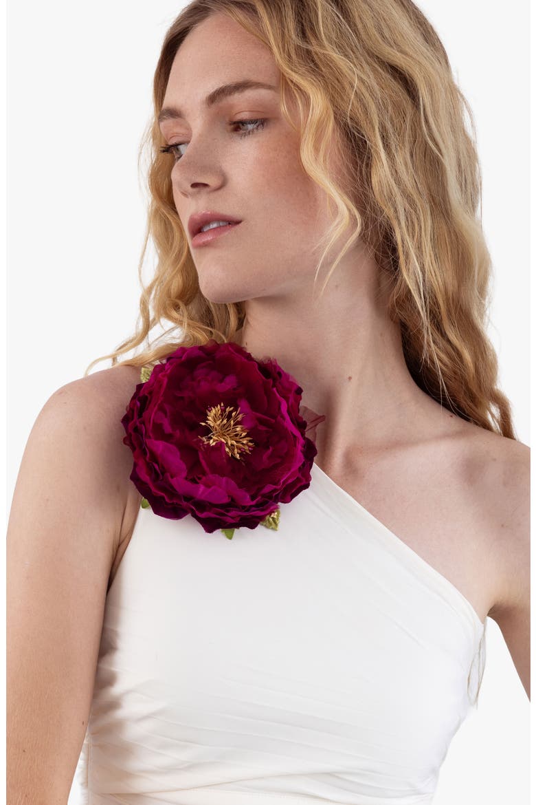 The Magenta Peony Floral Brooch, Alternate, color, Magenta