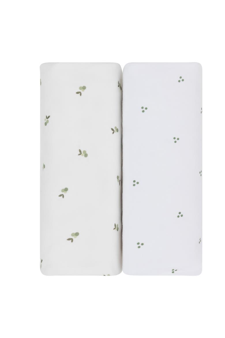 Baby Fitted Waterproof Crib Sheet Set 2 Pack, Main, color, Sage Berry