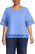 Lands' End Short Sleeve Slub Jersey Cutwork T-Shirt