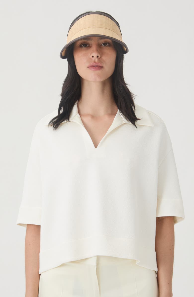 Eugenia Kim Micky Raffia Visor, Alternate, color, Ivory