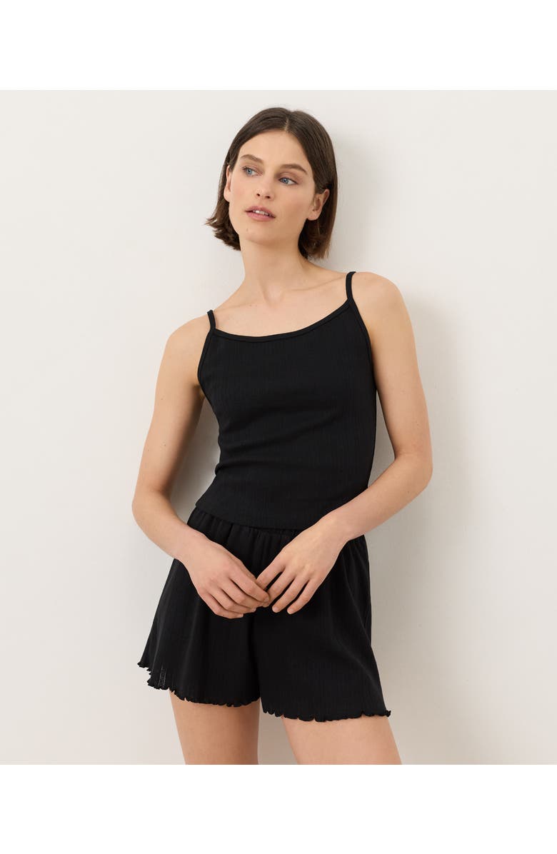 Pact Organic Cotton Pointelle Cami, Main, color, Black