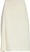 Jil Sander Pleat Godet Wool Sablé Skirt