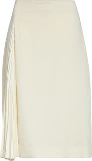Jil Sander Pleat Godet Wool Sablé Skirt