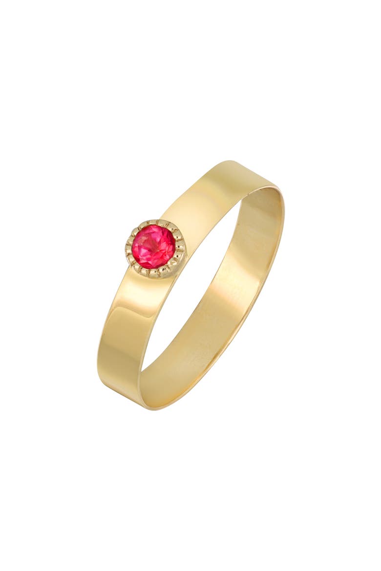 14K Yellow Gold Pink Topaz Stackable Band Ring, Main, color, 14KY