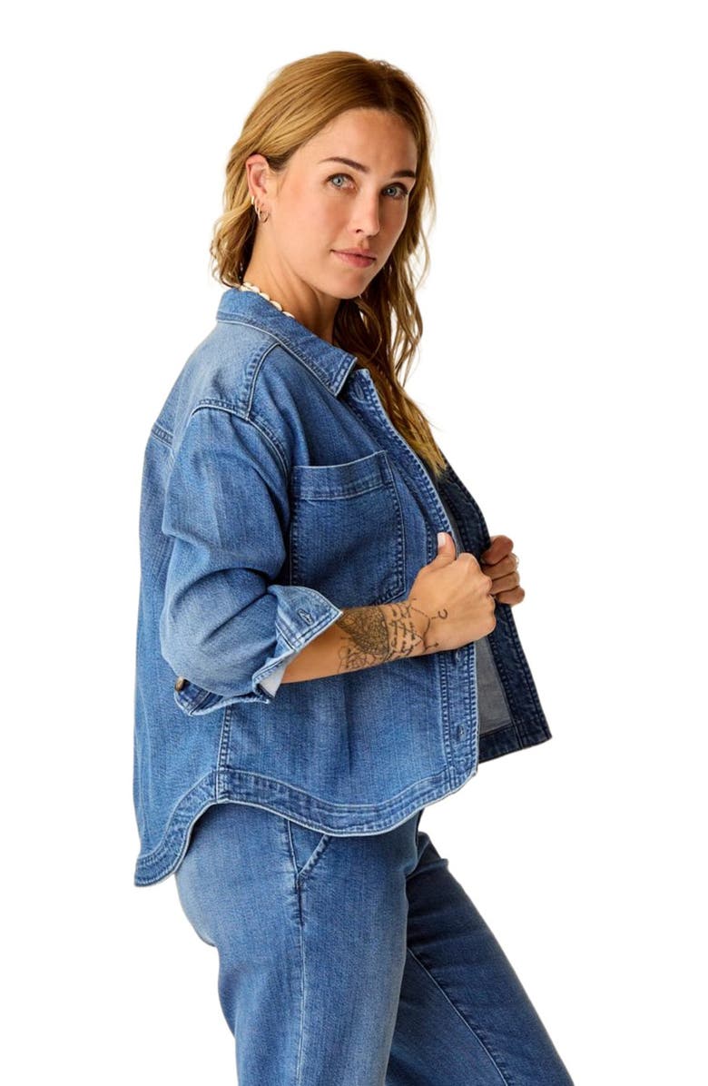 Carve Designs Flora Denim Shacket, Main, color, Magnolia