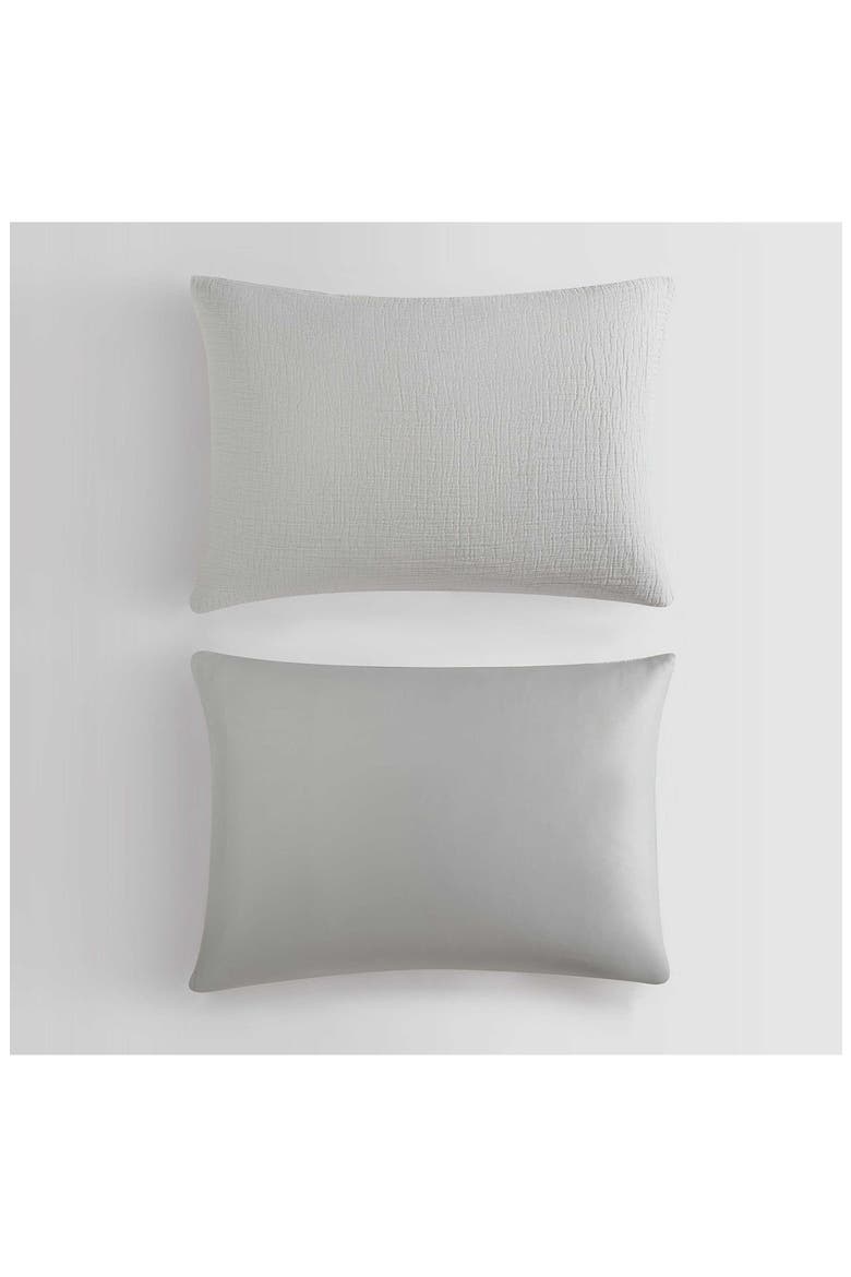 Textured Cotton Duvet & Shams Set, Alternate, color, GREY