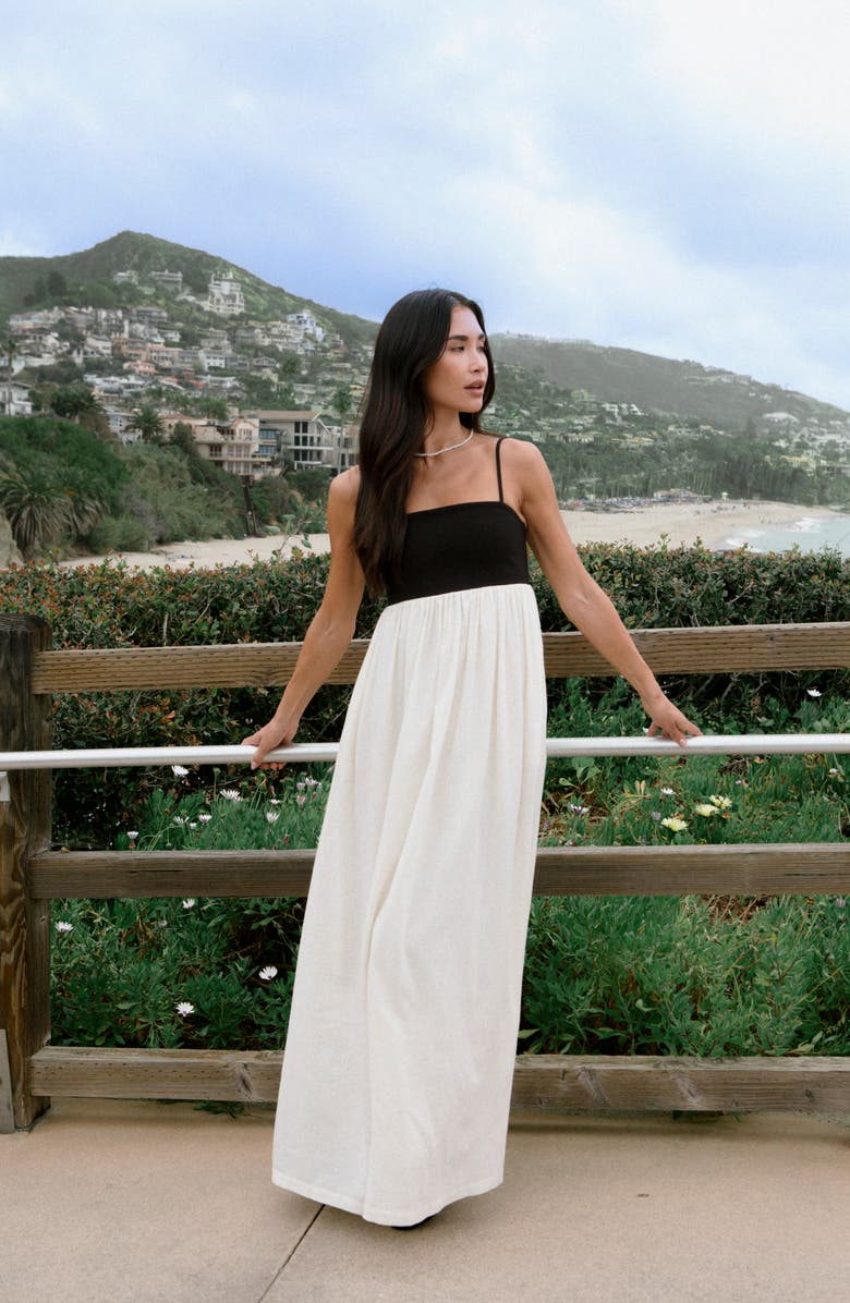 French Connection Phoebe Mixed Media Maxi Dress, Alternate, color, 
