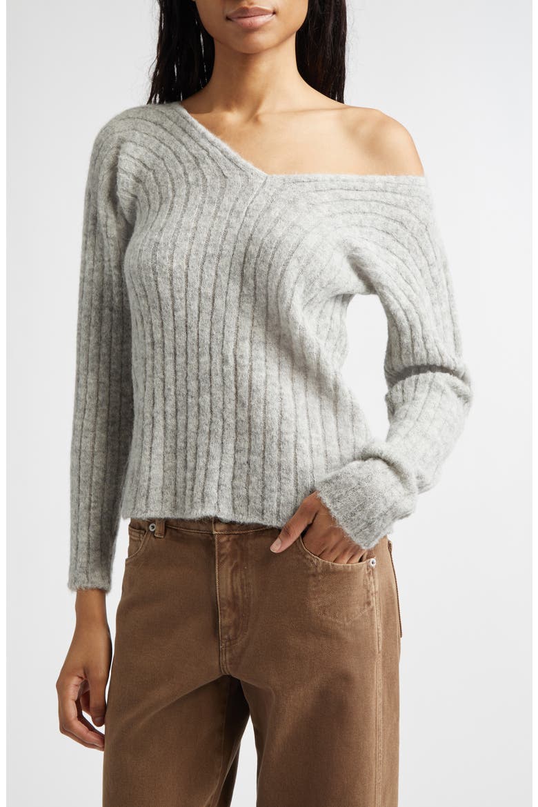 Vita Alpaca Blend Rib Sweater, Main, color, GREY