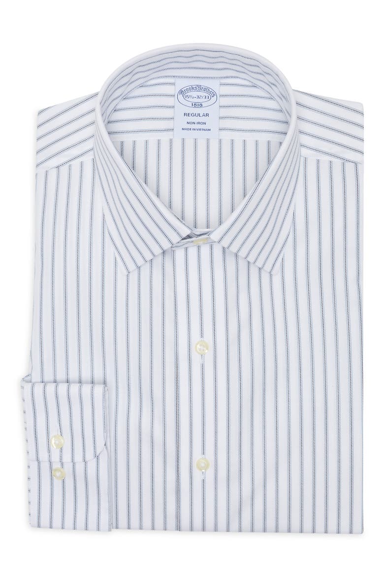 Regular Fit Striped Cotton Dress Shirt, Main, color, WINDWARDBLUESTP
