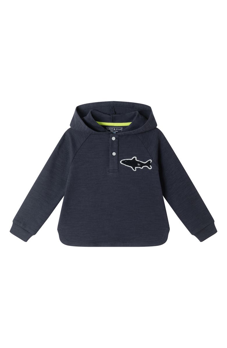 Andy & Evan Kids' Long Sleeve Hoodie & Shorts Set, Alternate, color, Navy