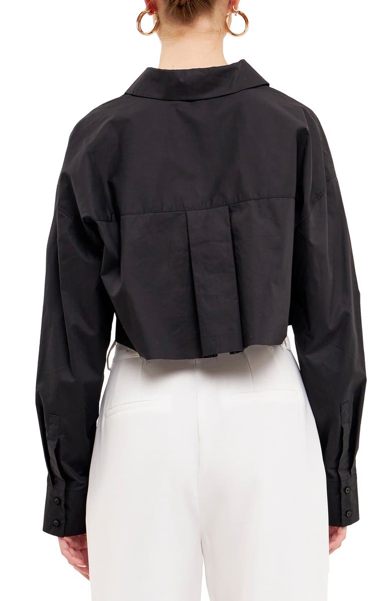 Grey Lab Raw Edge Crop Shirt, Alternate, color,