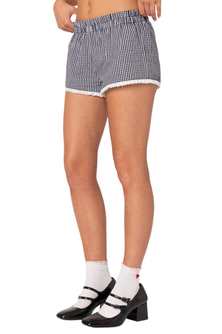 Kyra Gingham Shorts, Alternate, color, BLACK-AND-WHITE