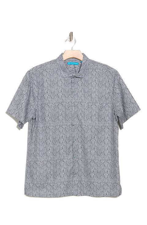 Prince of Pine Short Sleeve Button-Up Shirt