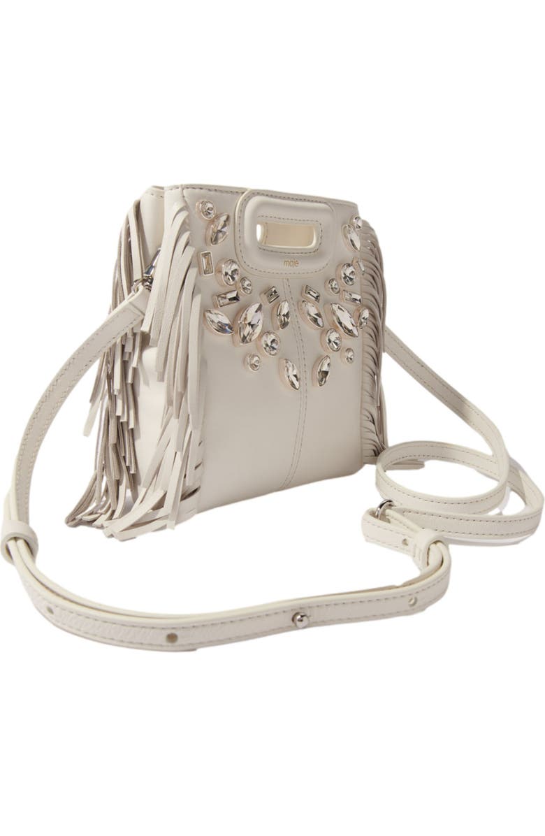 maje M mini leather bag with diamantés, Alternate, color,
