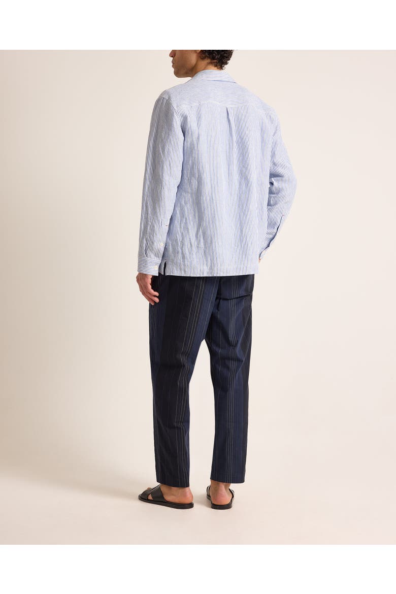 Soren Relaxed Fit Hemp Stripe Overshirt, Alternate, color, Bergamo Blue Stripe