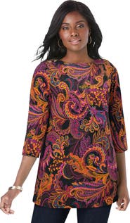 Jessica London Stretch Cotton Boatneck Tunic