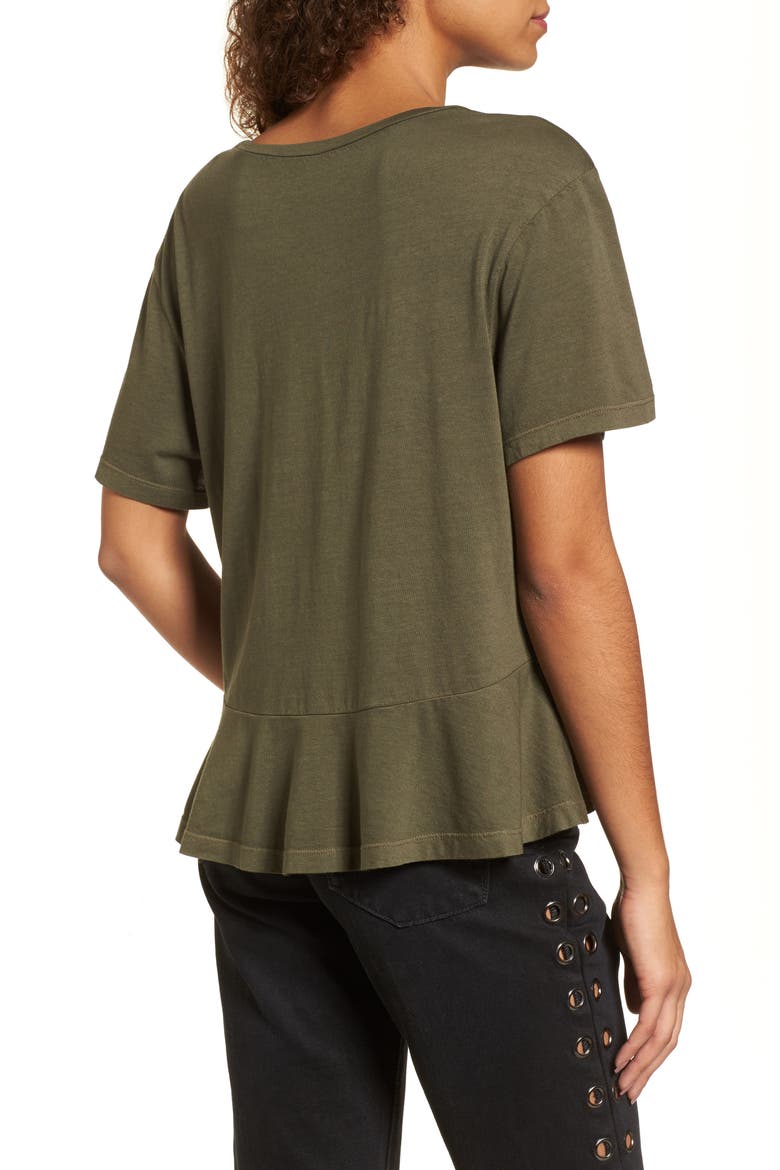 Peplum Tee, Alternate, color, OLIVE SARMA