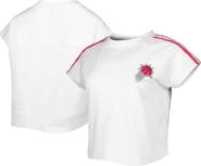 LUSSO Women's Lusso White Phoenix Suns Margot Cropped Tri-Blend Cap Sleeve Sweatshirt