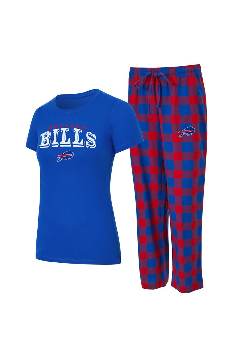 CONCEPTS SPORT Women's Concepts Sport Royal/Red Buffalo Bills Avondale T-Shirt & Pants Flannel PJ Set, Main, color, Royal
