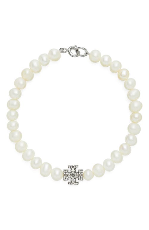 Tory Burch Moondance Pearl And Pavé Bracelet In Metallic