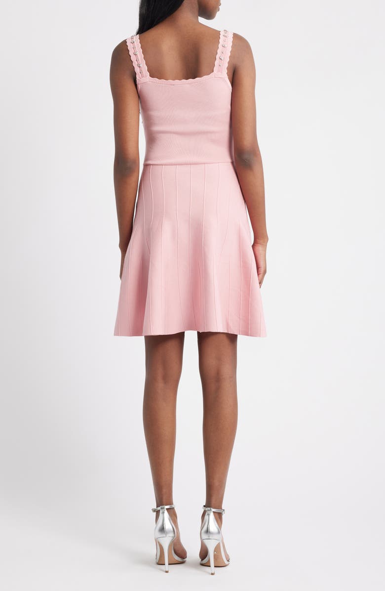 Lipsy Embellished Fit & Flare Dress, Alternate, color, Pink