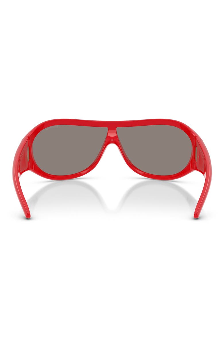 Runway Irregular Sunglasses, Alternate, color, RED / DARK GREY