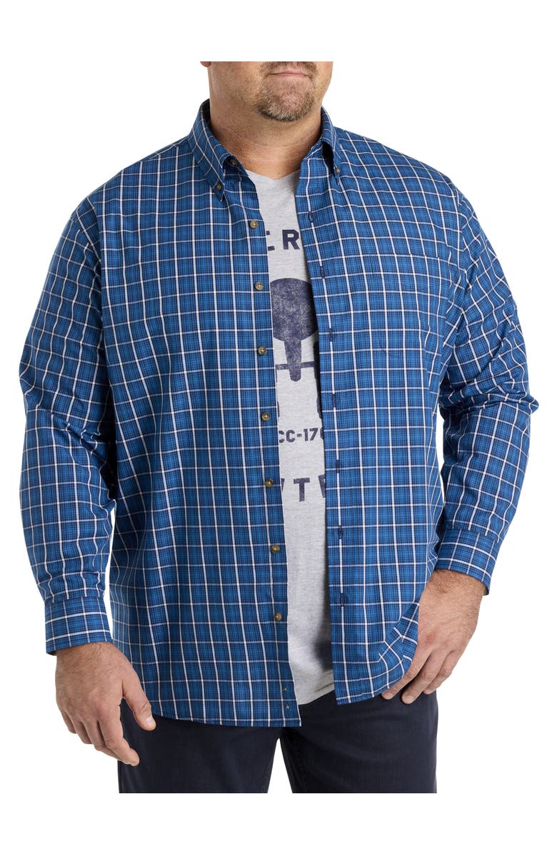 Harbor Bay by DXL Big & Tall Easy-Care Plaid Sport Shirt, Alternate, color, 