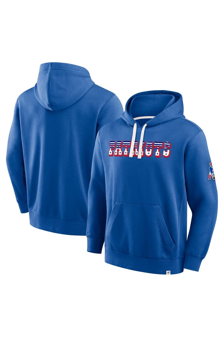 Men's Fanatics Royal New England Patriots New Horizons Heritage Pullover Hoodie, Main, color, Royal