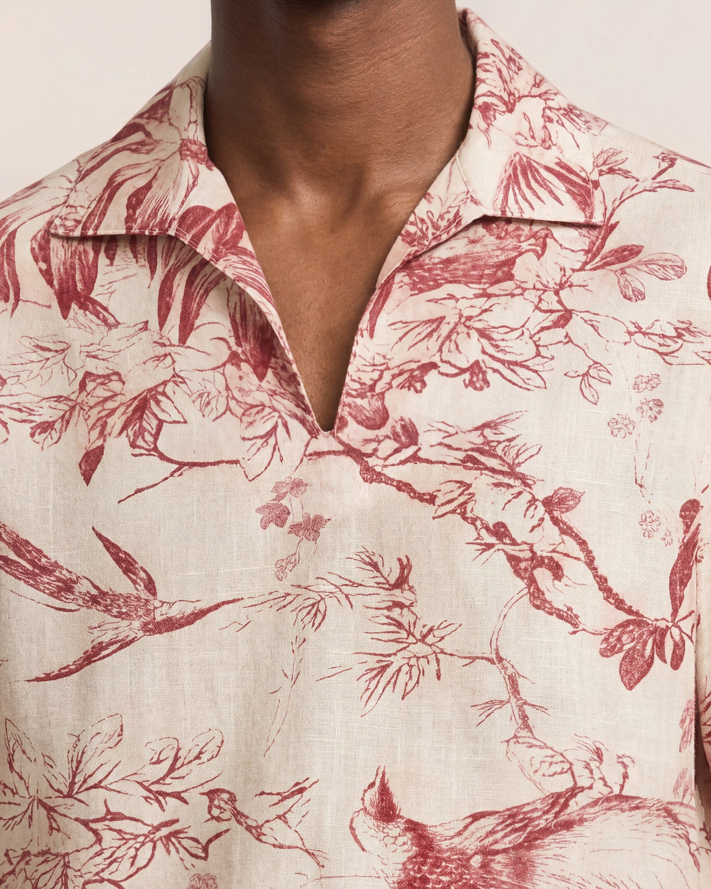 Orlebar Brown Vincent Linen Relaxed Printed Linen Overhead Shirt (Men ...