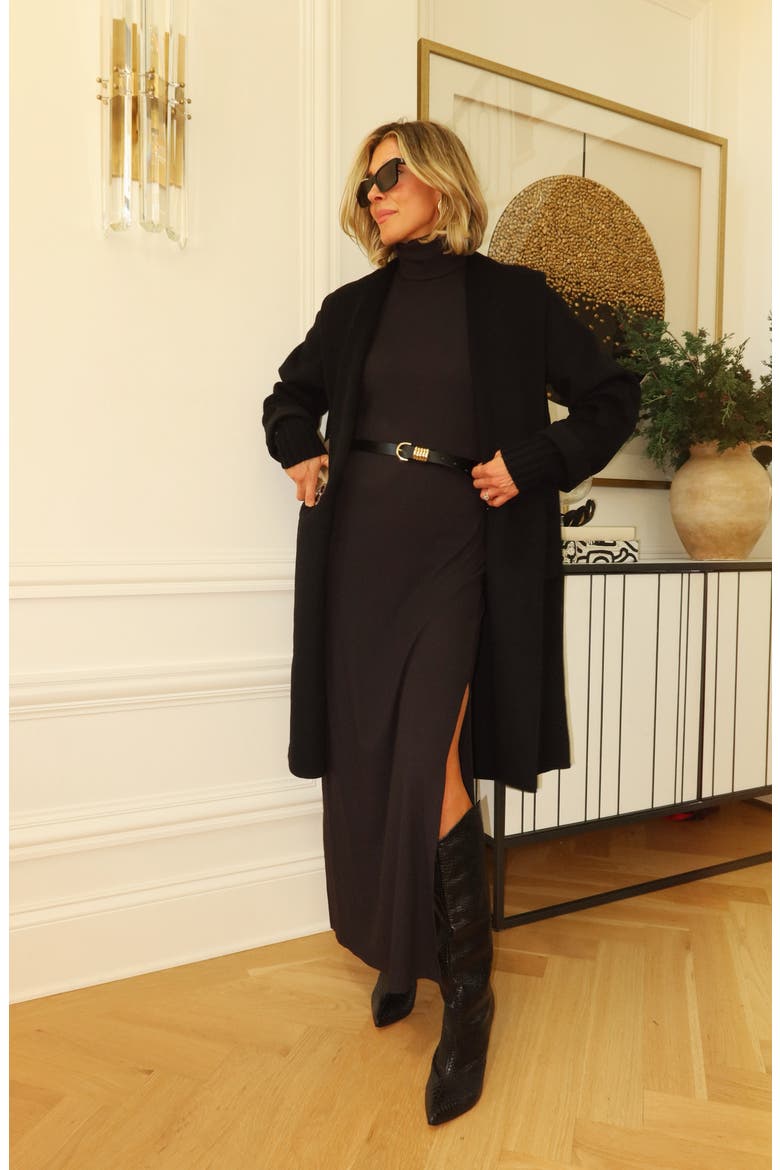 x Cella Jane Icon Shawl Collar Coat, Alternate, color, BLACK