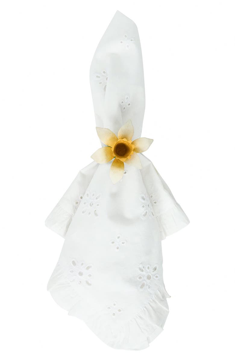 Juliska Meadow Set of 4 Napkin Rings, Alternate, color, Yellow