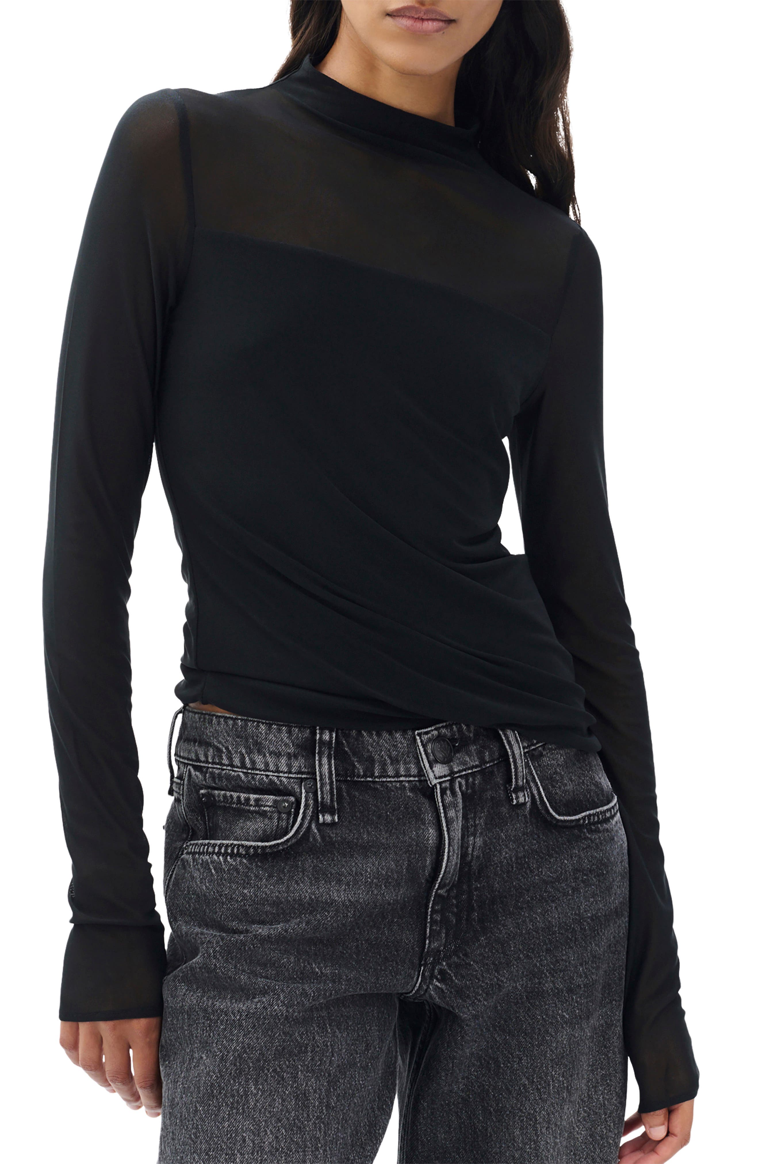 Luca Long Sleeve Mesh Top
