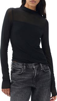 rag & bone Luca Long Sleeve Mesh Top