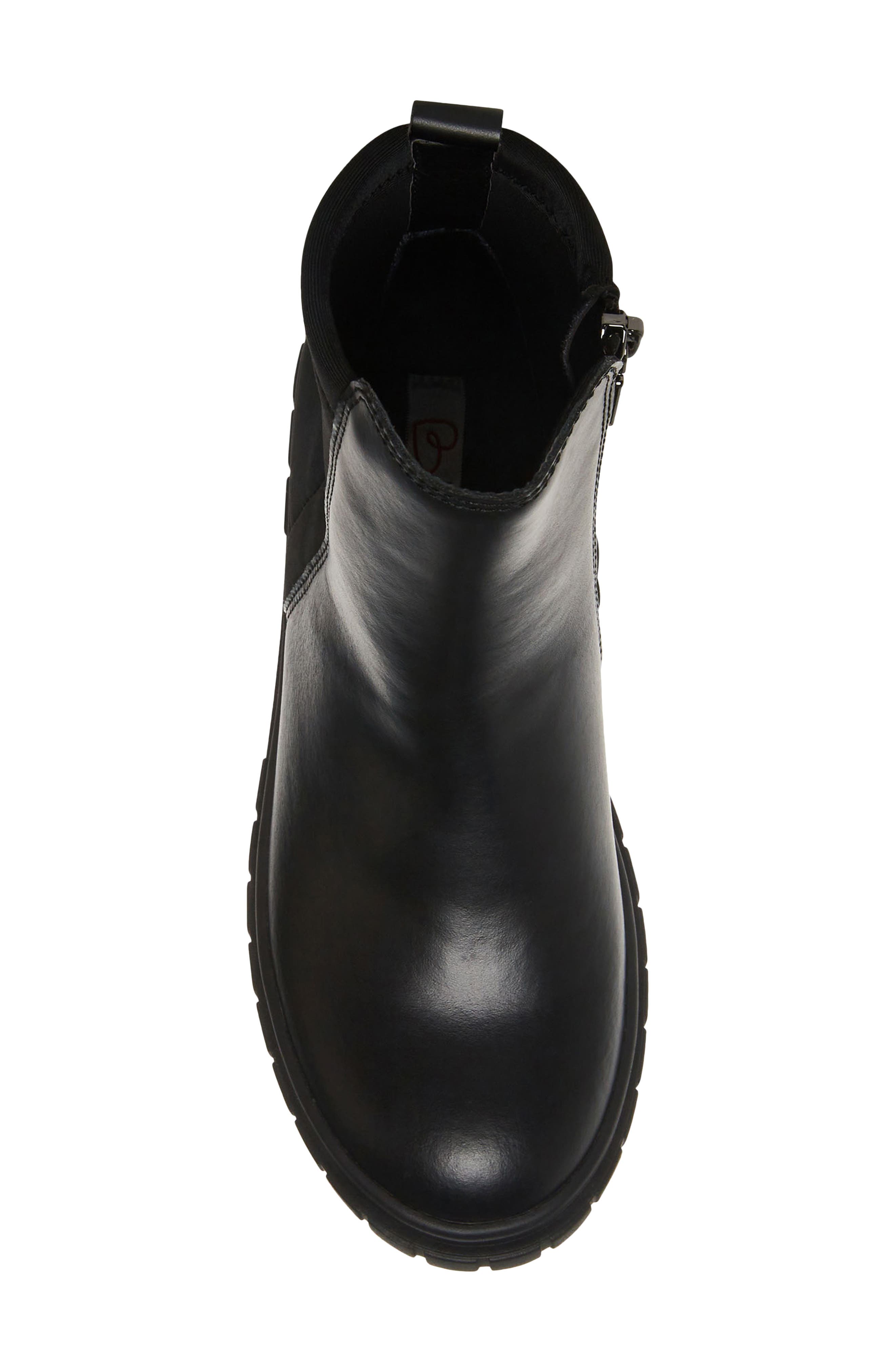 Prestly Waterproof Leather Bootie, Alternate, color, BLACK LEAT