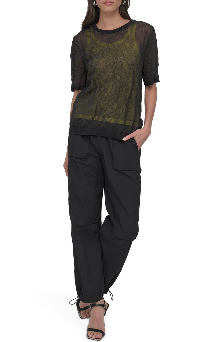 DKNY Metallic Layered Sweater, Alternate, color, 