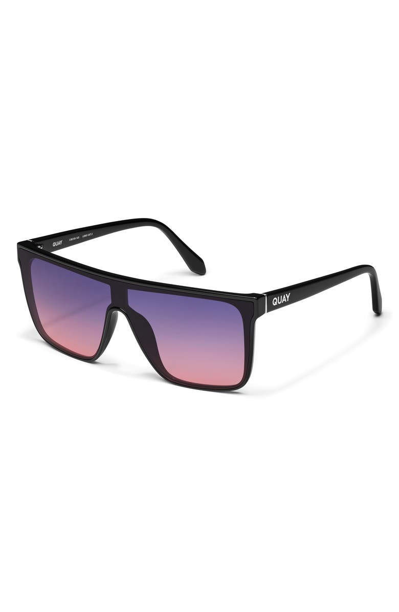 QUAY Nightfall Medium 138mm Shield Sunglasses, Alternate, color, Blk/Dskpnk