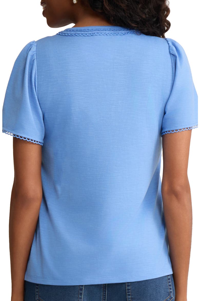 Split Neck Top, Alternate, color, BLUE HORIZON